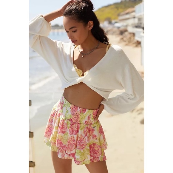 Maaji Floral Chintz Hanna Rose High Rise Short Skirt - Picture 7 of 9